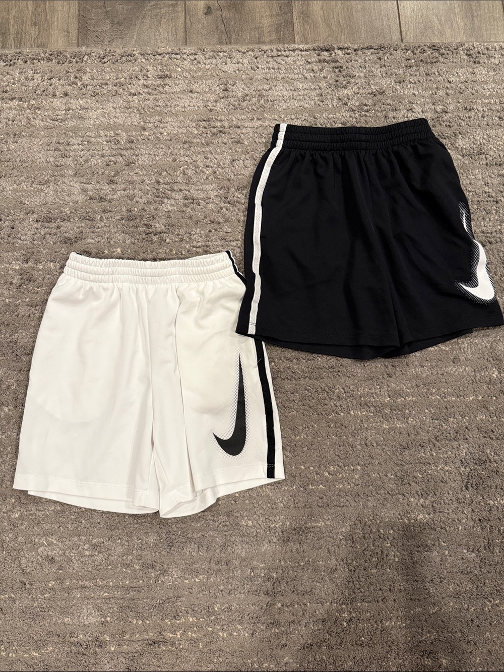 Nike Black & White Athletic Shorts Duo with Swoosh Accents